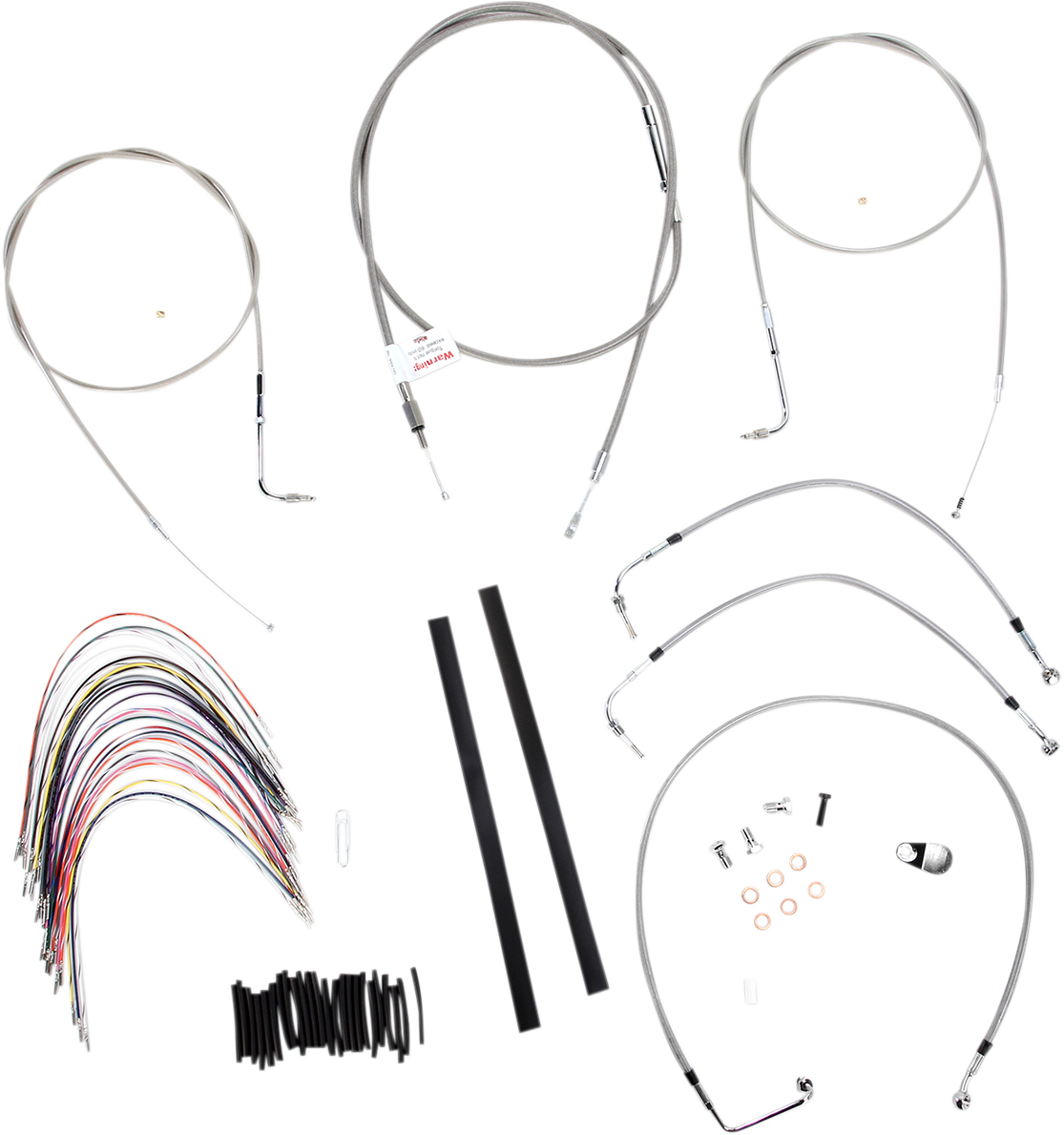 Complete Stainless Braided Handlebar Cable/Brake Line Kit - 18" Ape Hangers - '97-'01 Touring