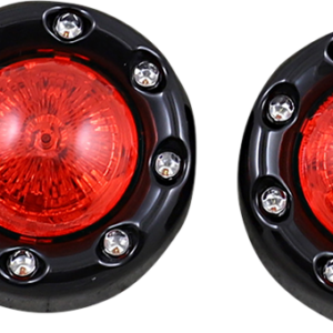 Bullet Turn Signal 1156 - Black - Red Lens