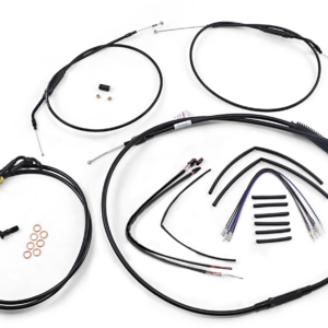 Jail Bar Cable Kit - 12" Handlebars - Black Vinyl - '12-'17 Dyna