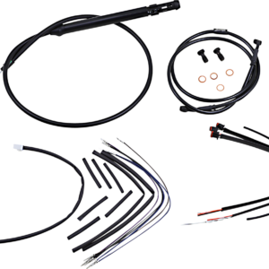 Complete Black Vinyl Handlebar Cable/Line Kit for Ape Hangers - 12" - '18-'24 FX
