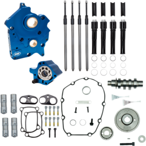 Cam Chest Kit - Water Cooled - Gear Drive - 475 Cam - Black Pushrod Tubes - M8