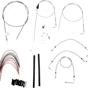 Complete Stainless Braided Handlebar Cable/Brake Line Kit - 16" Ape Hangers - '00-'06 Touring