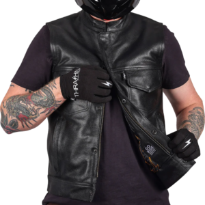 Mulholland Leather Riding Vest - Black - Small