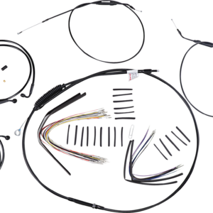 Complete Black Vinyl Handlebar Cable/Line Kit for Ape Hangers - 16" - '08-'11 FXDF
