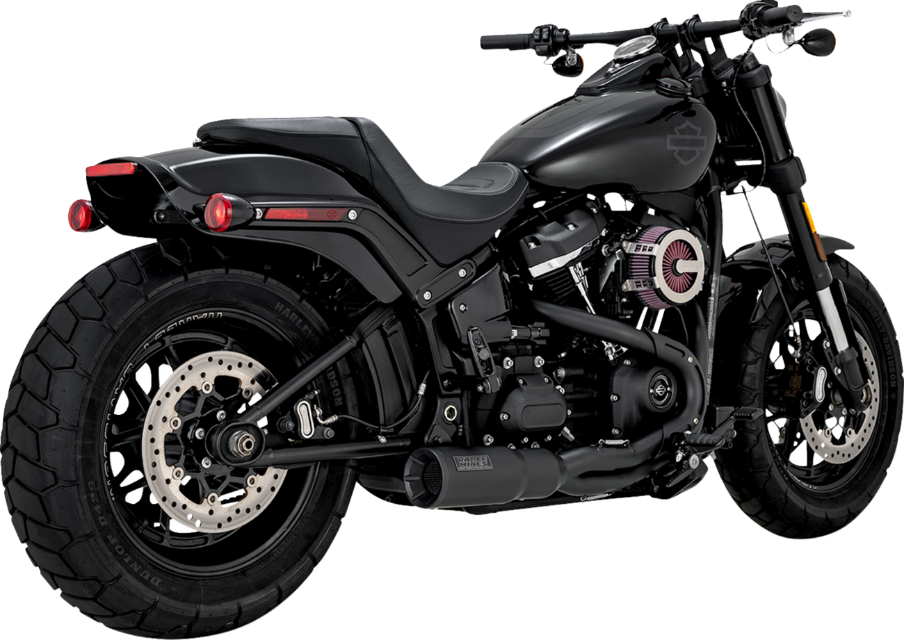 2-into-1 Hi-Output Short Exhaust System - Stainless Steel - Black