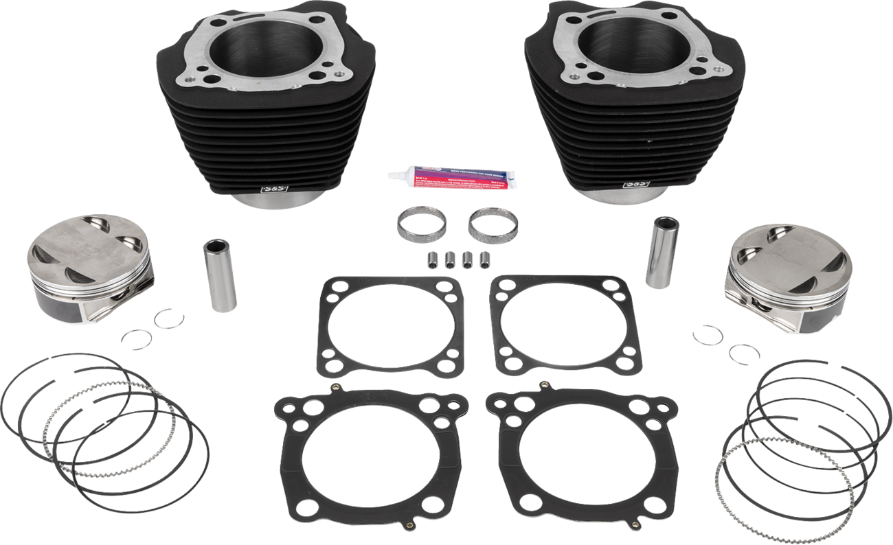 136" Cylinder Kit - 4.625" Stroke - Wrinkle Black w/o Highlighted Fins - M8