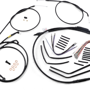 Jail Bar Cable Kit - 12" Handlebars - Black Vinyl - '96-'05 Dyna