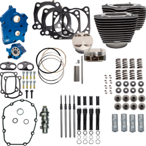 Power Pack - Water Cooled - 550C - Wrinkle Black w/Highlight - Black Pushrod Tubes - M8