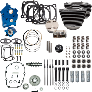 129" Power Pack - 550 Gear Drive - Oil Cooled - Wrinkle Black w/Highlight Fins - 107" M8