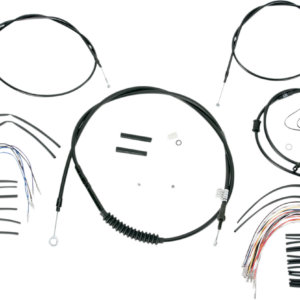 Complete Black Vinyl Handlebar Cable/Line Kit for Ape Hangers - 12" - '07-'13 Sportster