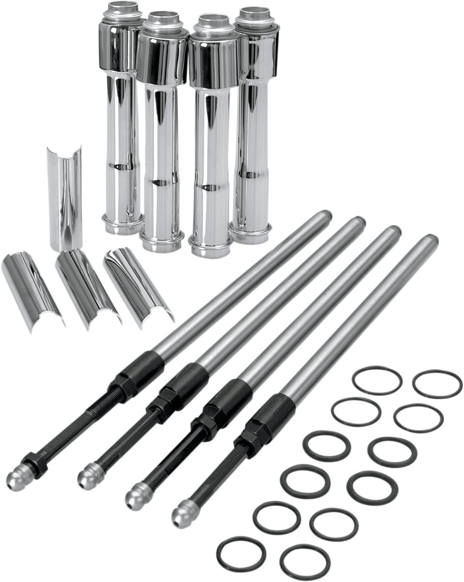 Quickee Pushrod Kit with Chrome Covers - XL