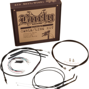 Complete Black Vinyl Handlebar Cable/Line Kit for Ape Hangers - 16" - ABS - '11-'15 Softail