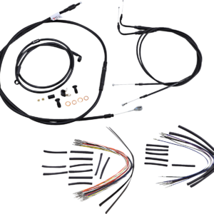 Complete Black Vinyl Handlebar Cable/Line Kit for Ape Hangers - 18" - '00-'06 FLST