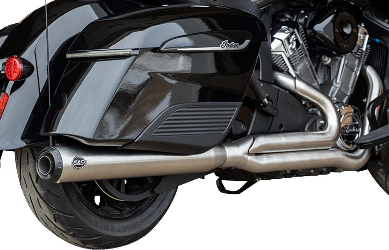 2-into-1 Qualifier Exhaust System - Brushed Stainless Steel - Race Only - Indian with PowerPlus