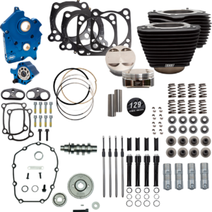 129" Power Pack - 550 Gear Drive - Oil Cooled - Wrinkle Black w/o Highlight Fins - 107" M8