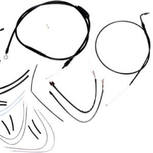 Complete Black Vinyl Handlebar Cable/Line Kit for Ape Hangers - 16" - '11-'15 FLS