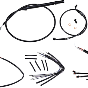 Handlebar Cable/Brake Line Kit for Burly Ape Handlebars - 16" Gorilla - Softail/Touring - Black