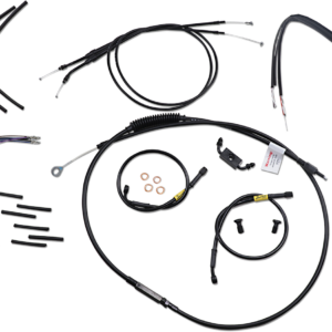 Jail Bar Cable Kit - 12" Handlebars - Black Vinyl - '12-'17 FXDWG