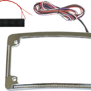 License Plate Frame - Red/White LED - Chrome