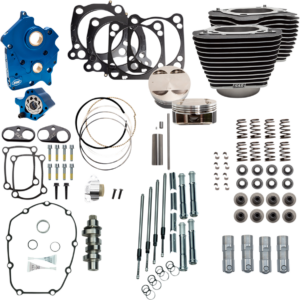 Power Pack - Oil Cooled - 550C - Wrinkle Black w/Highlight - Chrome Pushrod Tubes - M8
