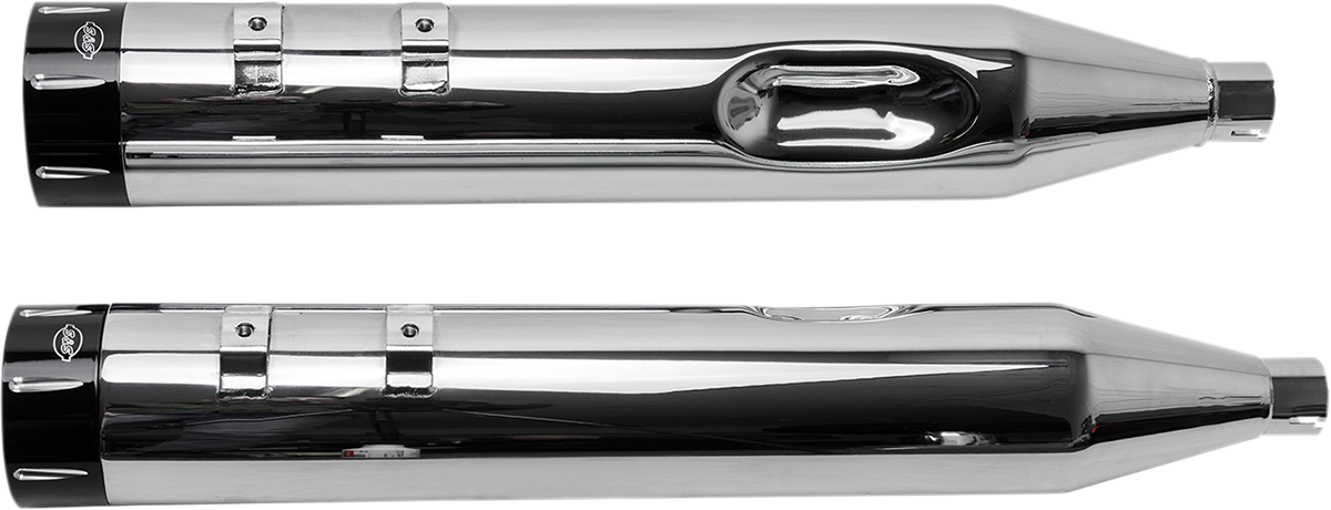 4-1/2" MK45 Performance Mufflers - Chrome with Black Tracer
