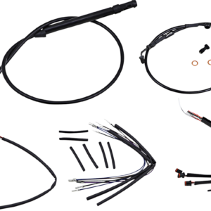 Handlebar Cable/Brake Line Kit for Burly Ape Handlebars - 14" Gorilla - Softail/Touring - Black