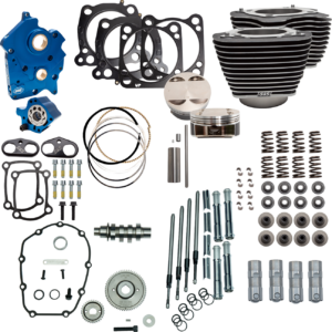 Power Pack - Oil Cooled - 550G - Wrinkle Black w/Highlight - Chrome Pushrod Tubes - M8