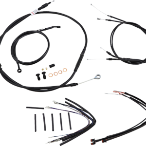 Jail Bar Cable Kit - 14" Handlebars - Black Vinyl - '12-'17 Dyna
