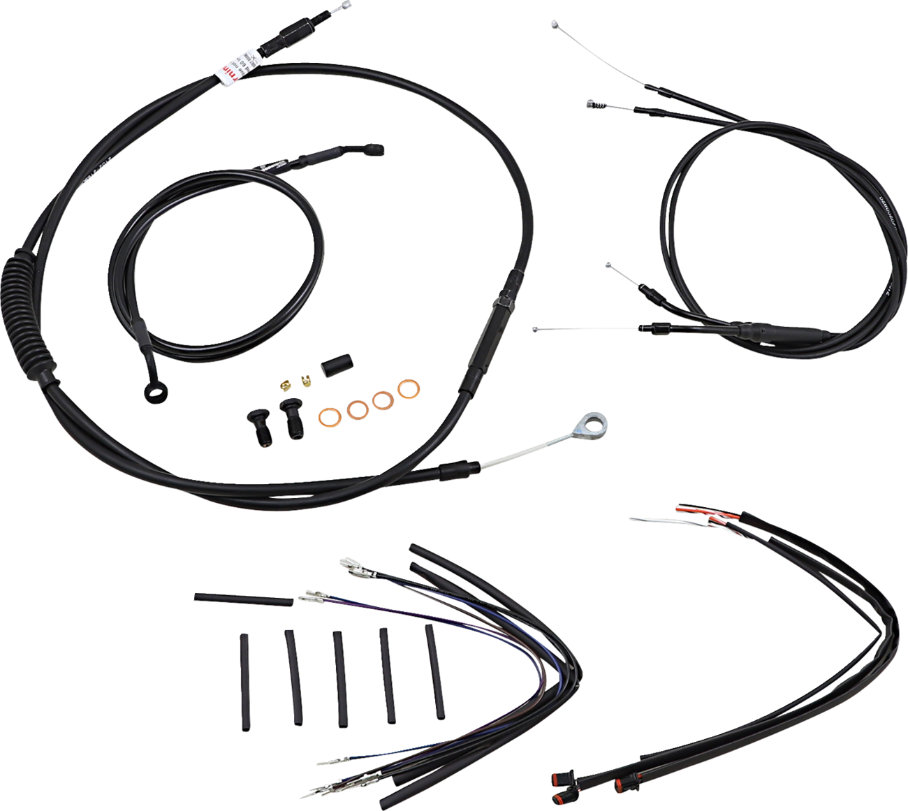 Jail Bar Cable Kit - 14" Handlebars - Black Vinyl - '12-'17 Dyna