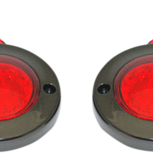 LED Flat Turn Signals - 1156 - Black - Red Lens