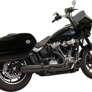 2-into-1 Road Rage Exhaust System with Superbike Muffler - 4" - Black - Softail M8