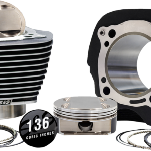 132" High Compression | 136" Big Bore Kit - 4.320" Bore - Black w/Highlighted Fins - M8