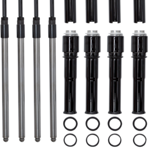 Quickee Pushrod Kit with Gloss Black Covers - M8