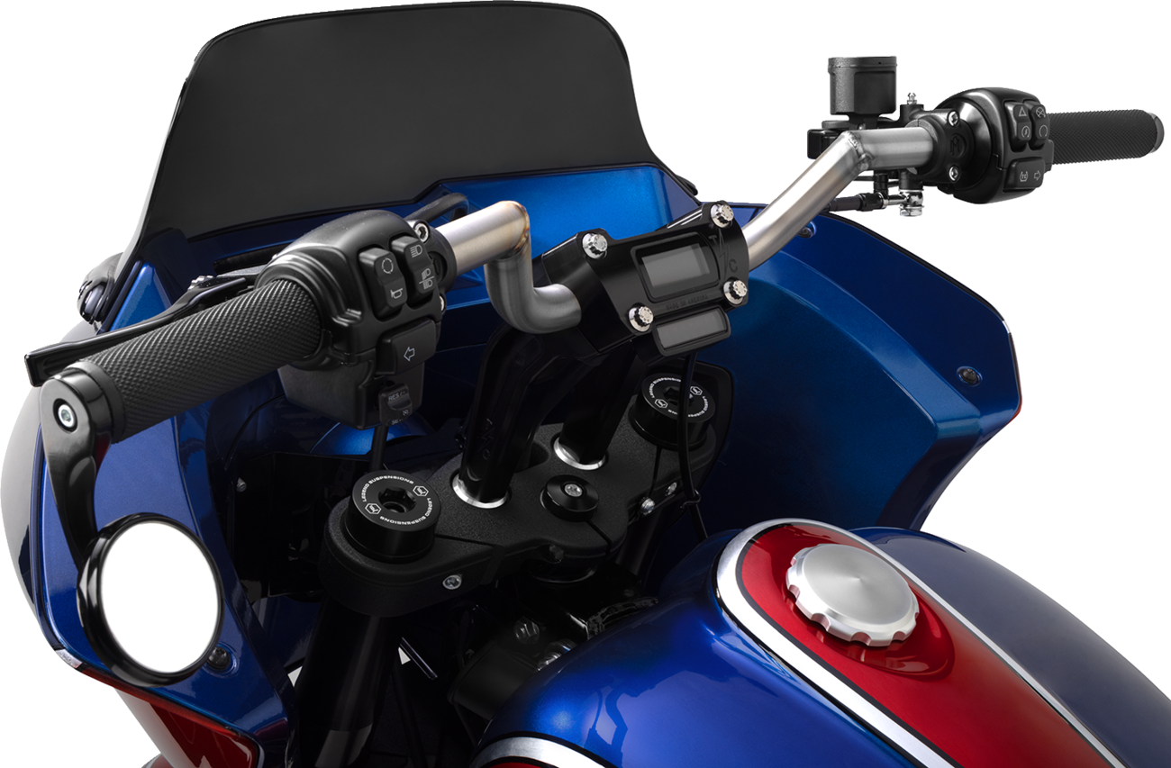 Handlebar Risers - Straight - 6" - Gauge Cutout - Black