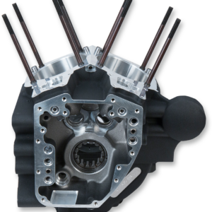 Crankcase - 4.125" Bore w/Stock Bolt Pattern - Wrinkle Black - Dyna