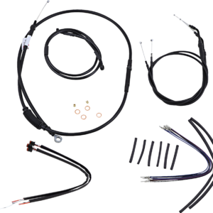 Jail Bar Cable Kit - 12" Handlebars - Black Vinyl - '14-'22 XL
