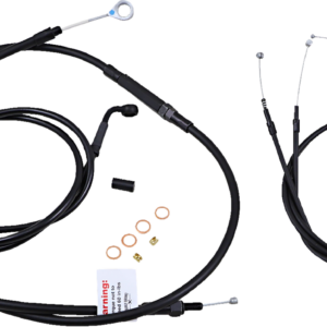 Jail Bar Cable Kit - 12" Handlebars - Black Vinyl - '07-'13 XL
