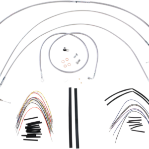 Complete Stainless Braided Handlebar Cable/Brake Line Kit - 16" Ape Hangers - '00-'06 FXST