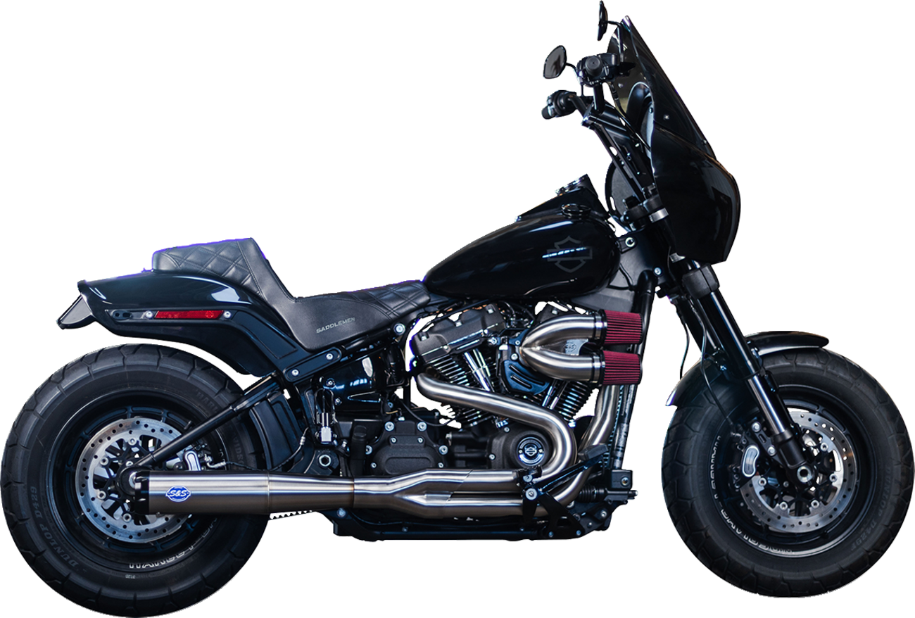 2-into-1 Superstreet Exhaust System - Brushed Stainless Steel