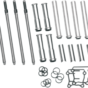 Adjustable Pushrod Kit - Chrome Covers - Twin Cam '99-'17