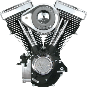 V80 Series Engine - Wrinkle Black - Custom Frame | Evolution Big Twin