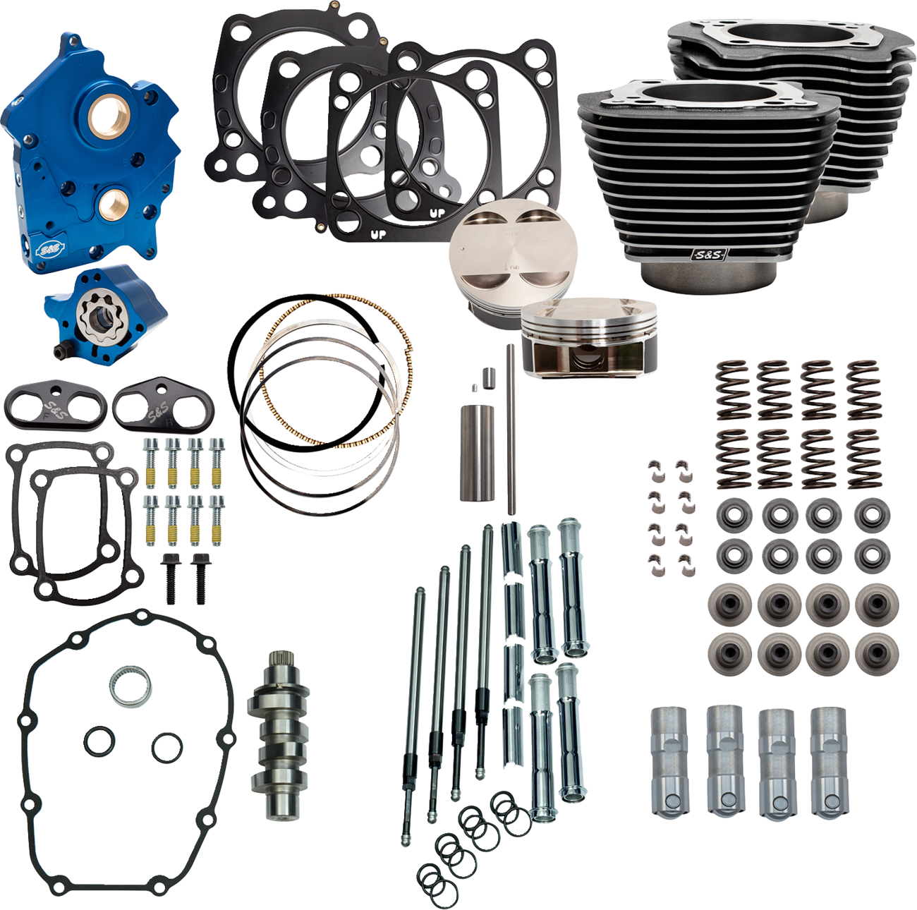 Power Pack - Water Cooled - 550C - Black Granite w/Highlight - Chrome Pushrod Tubes - M8