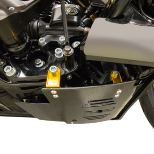 Skid Plate - Carbon Fiber/Gloss - With Gold Brackets - FLHX/FLTRX