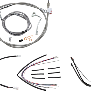 Complete Stainless Braided Handlebar Cable/Brake Line Kit - 16" Ape Hangers - '14-'16 FLHR