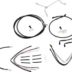 Complete Black Vinyl Handlebar Cable/Line Kit for Ape Hangers - 14" - '15-'16 FLTR