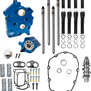 Cam Chest Kit - Water Cooled - Chain Drive - 496 Cam - Black Pushrod Tubes - M8