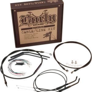 Complete Black Vinyl Handlebar Cable/Line Kit for Ape Hangers - 18" - '07-'10 FLST
