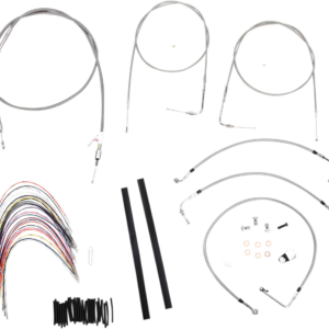 Complete Stainless Braided Handlebar Cable/Brake Line Kit - 14" Ape Hangers - '97-'01 Touring