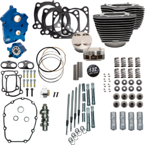 132" Power Pack - 550 Chain Drive - Water Cooled - Wrinkle Black w/Highlight Fins - 114"/117" M8
