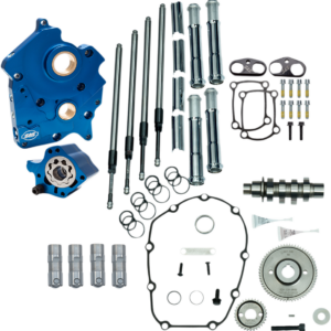 Cam Chest Kit - Water Cooled - Gear Drive - 465 Cam - Chrome Pushrod Tubes - M8